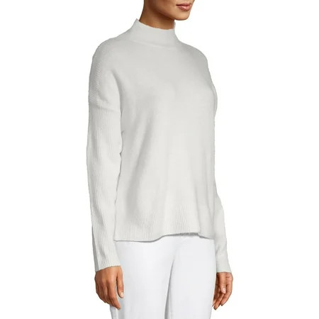 Time and Tru Women's Drop Shoulder Mock Neck Pullover | Walmart (US)