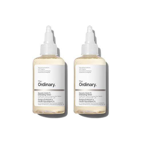 The Ordinary Glycolic Acid 7% Exfoliating Toner, Brightening and Smoothing Daily Toner for More Even-Looking Skin Tone, 3.4 Fl Oz (Pack of 2) | Amazon (US)
