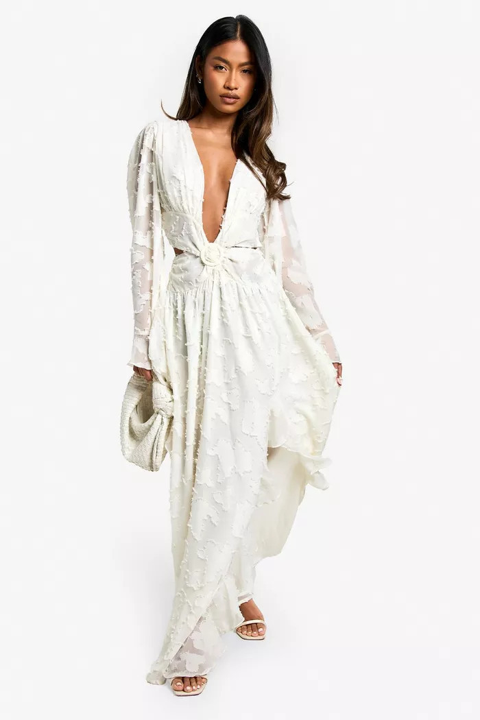 Textured Cut Out Maxi Dress | boohoo (US & Canada)