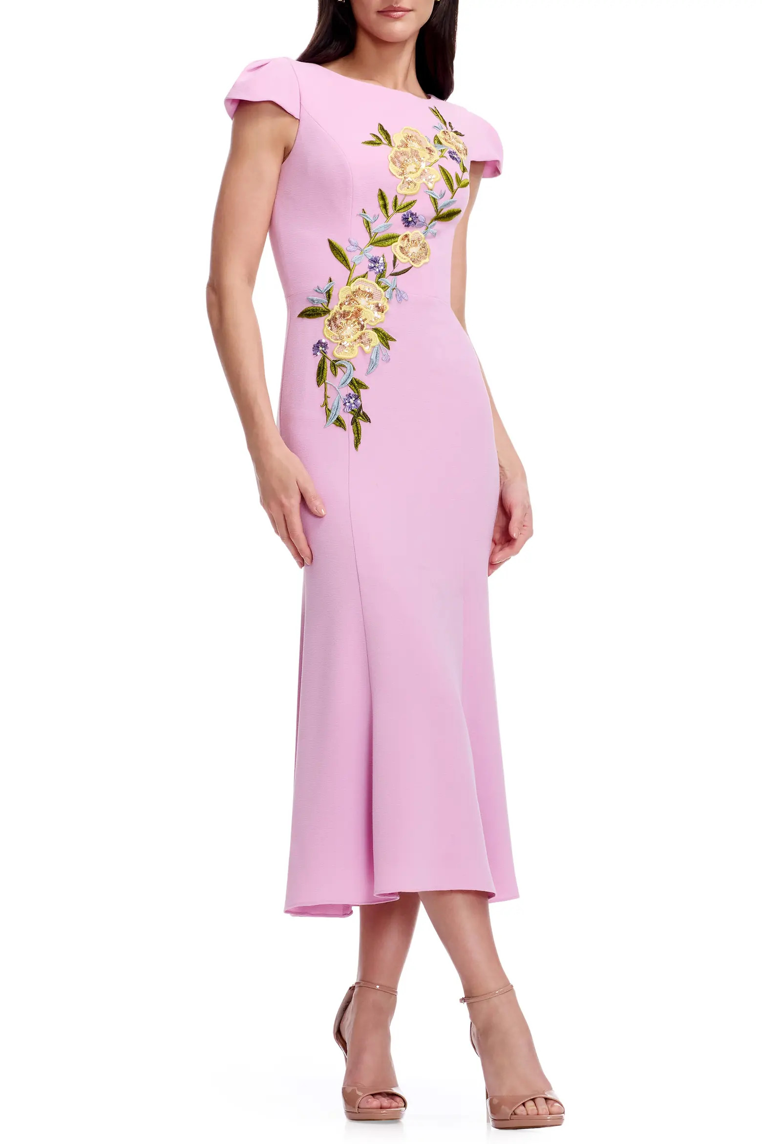 Sheryl Floral Appliqué Midi Cocktail Dress (Women) | Nordstrom | Nordstrom