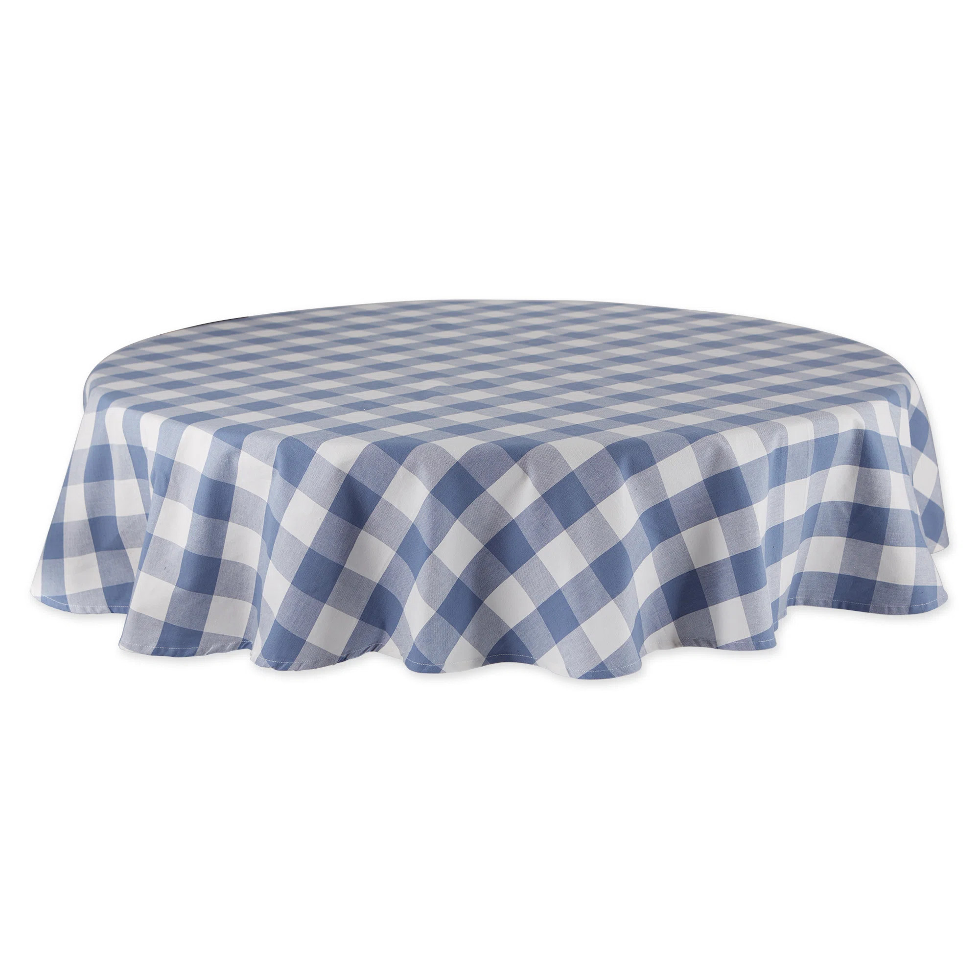 Delf Checkered 100% Cotton Round Tablecloth | Wayfair North America