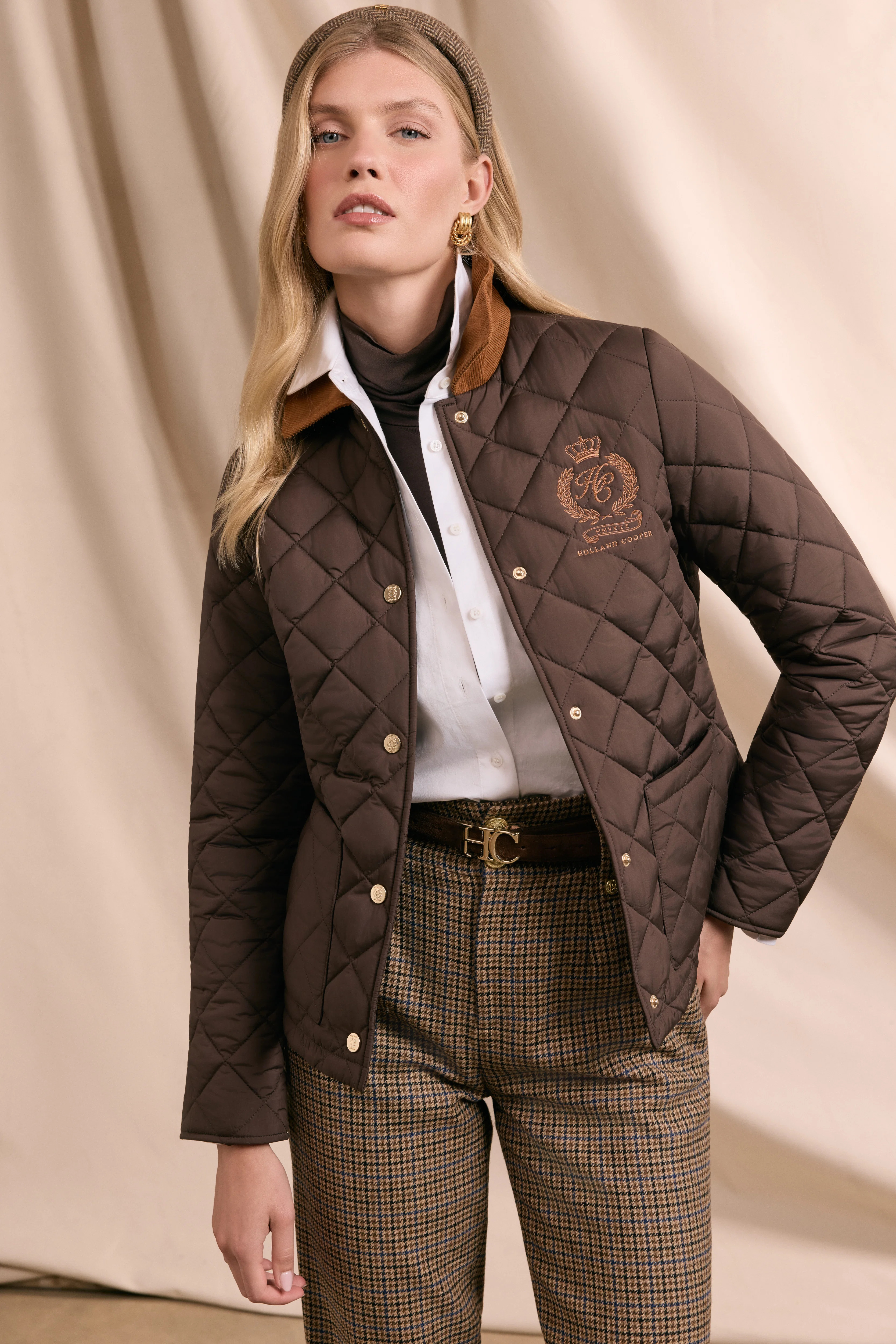 Hastings Quilted Jacket (Chocolate) | Holland Cooper