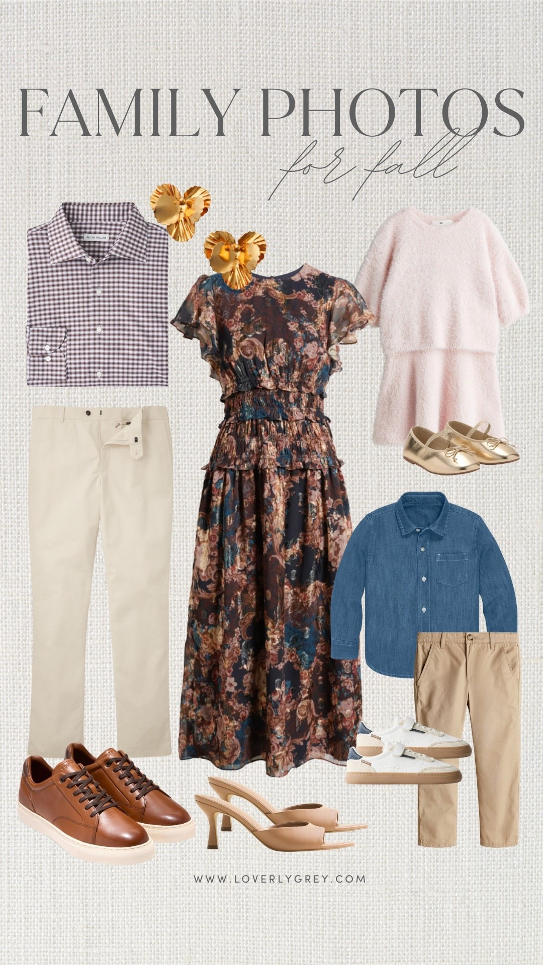 This floral midi dress is perfect for fall family photos! I love the ruffles! The dad outfit & the kids outfit all pull colors from the dress!

Loverly Grey, fall family photos, fall photos, fall dress, kids outfits, men’s outfits 

#LTKFamily #LTKSeasonal #LTKStyleTip