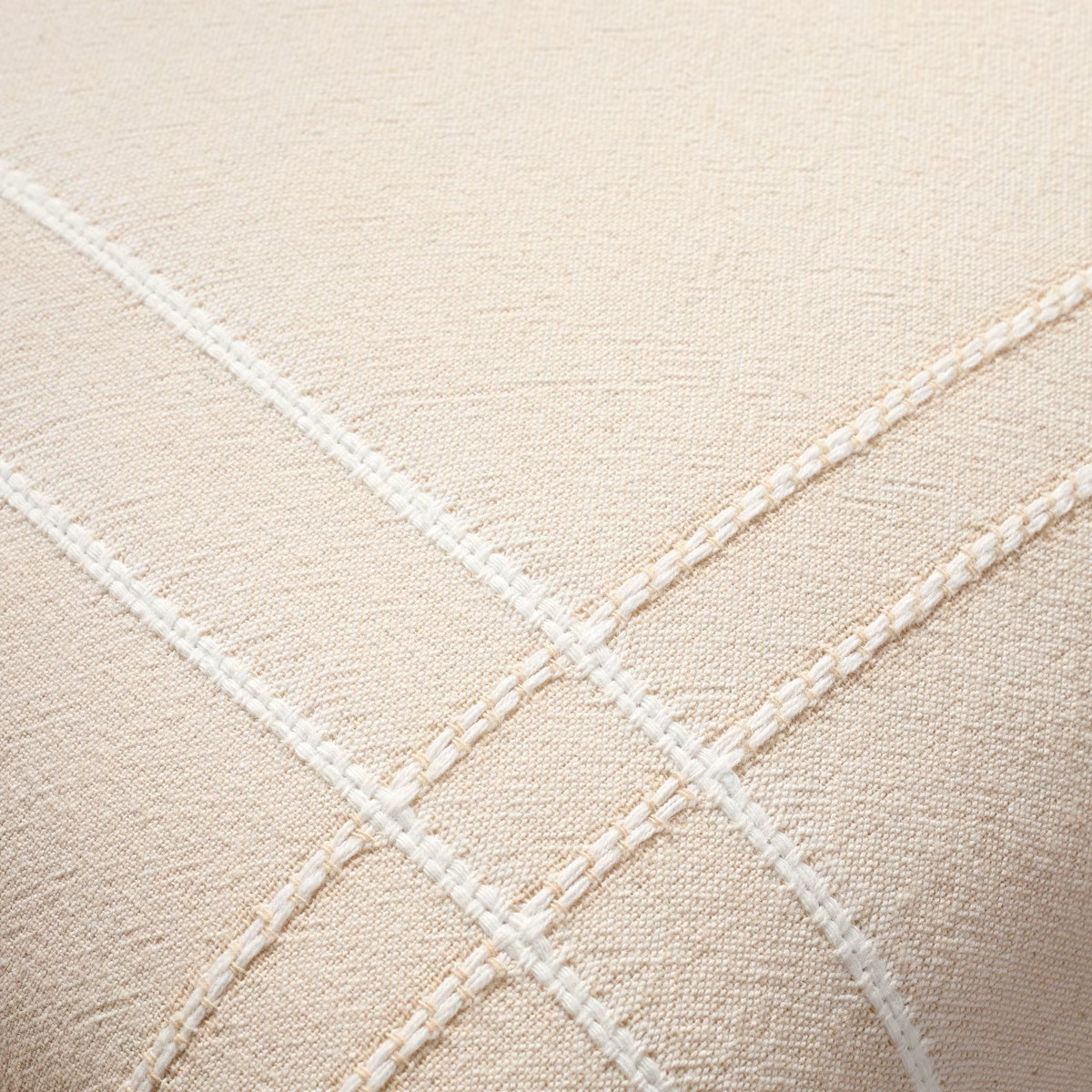 18"x18" Cross Stripe Square Throw Pillow Washed Tan - Hearth & Hand™ with Magnolia | Target