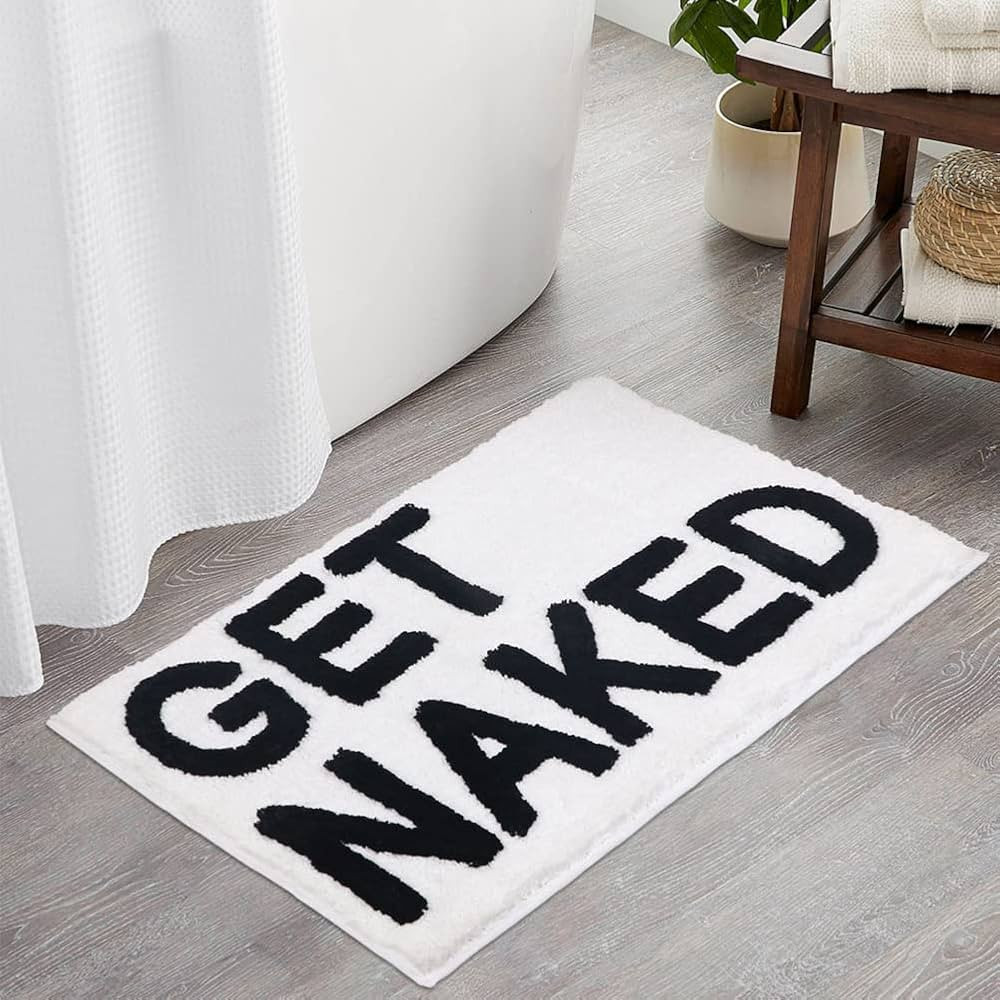 Zeeinx Get Naked Bath Mat Cute Bathroom Rugs Non Slip Microfiber Bath Rugs Funny Bathroom Decor f... | Amazon (US)