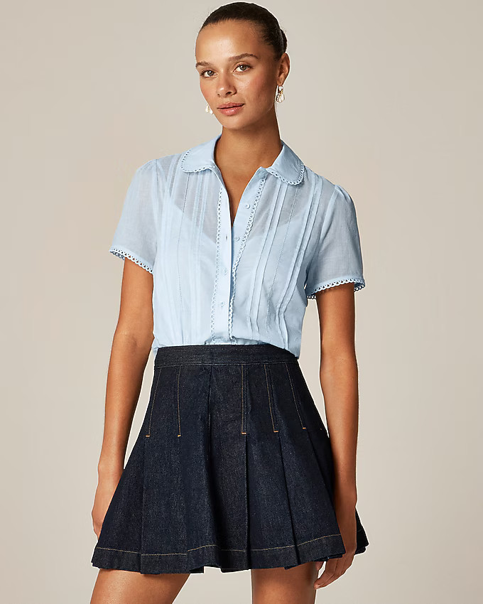Button-up short-sleeve shirt in cotton voile | J. Crew US
