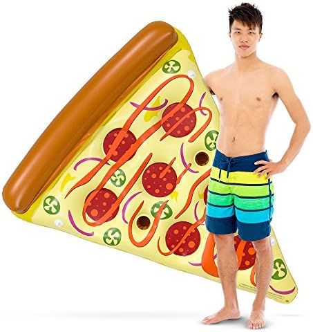 Sol Coastal 6-Foot Supreme Pizza Slice Vinyl Swimming Pool Float, Giant Inflatable Water Raft wit... | Amazon (US)