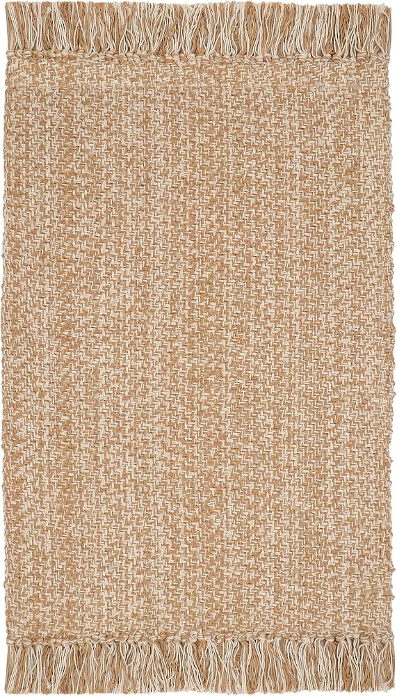 COTTON CRAFT Woven Area Rug - Entryway Mat with Fringe -22x34- Tan Natural | Amazon (US)