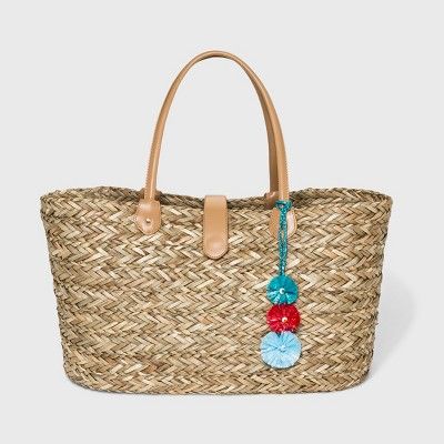 Large Straw Tote Handbag - A New Day™ Brown | Target