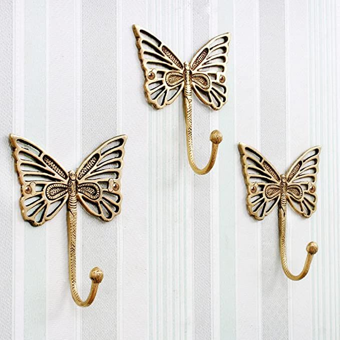 Butterfly Hooks | Butterfly Towel Hook | Brass Butterfly Vintage Wall Decor | Hooks for Hanging C... | Amazon (US)