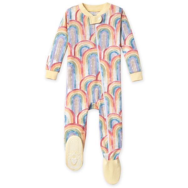 Retro Rainbow Snug Fit Organic Pajamas - 12 Months | Burts Bees Baby
