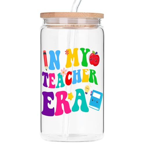 Appreciation Gifts For Women Teacher, Teacher Retirement Gifts, Thank You Gifts for Teachers from Students, End of Year Teacher Gifts, Christmas Birthday Gifts for Teacher, 16 oz Coffee Glass Cup | Amazon (US)
