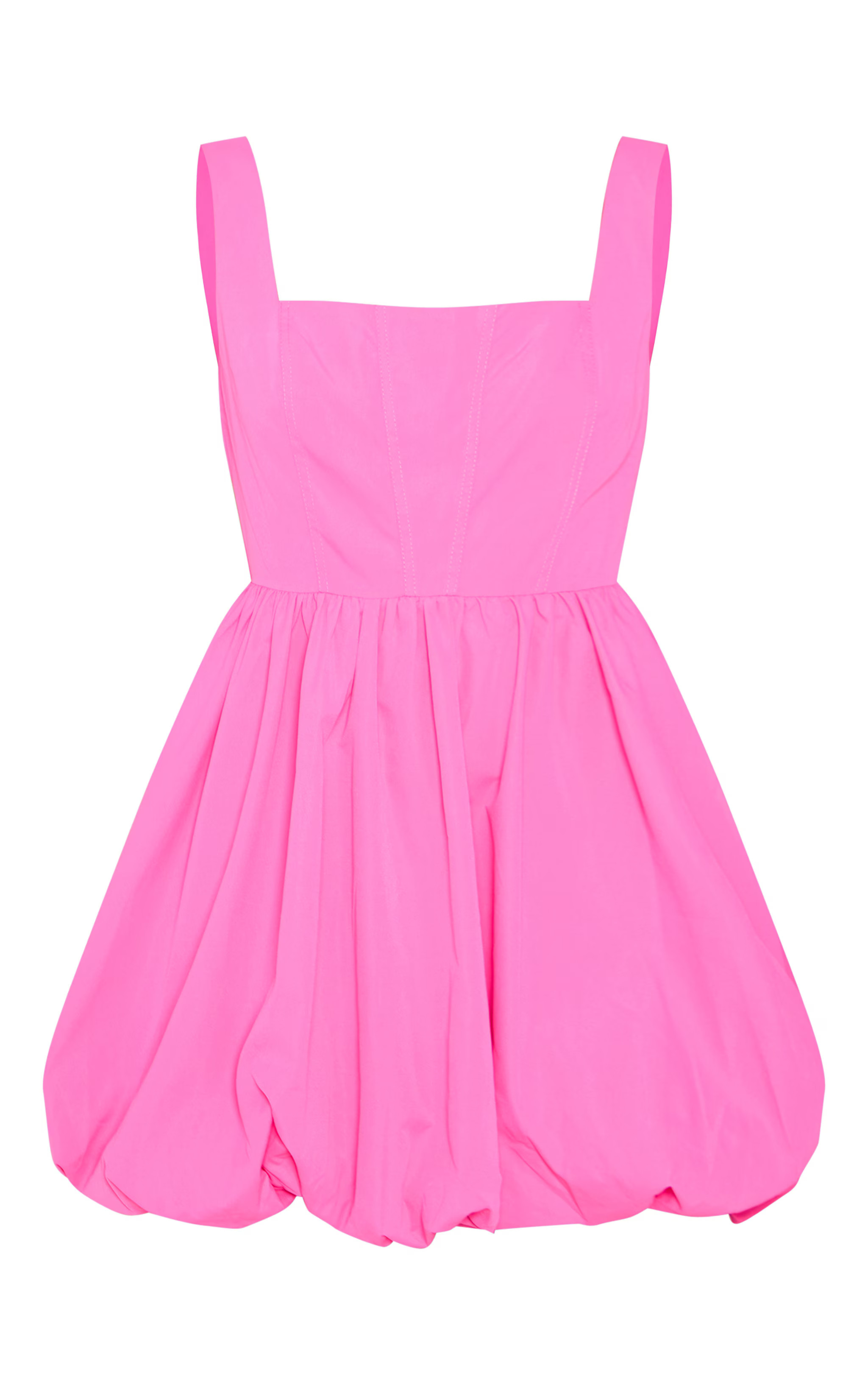 Hot Pink Puffball Mini Dress | Dresses | PrettyLittleThing US