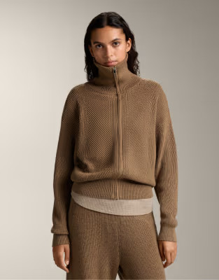 OYSHO Knit jacket with lapel collar in yellow | ASOS (Global)