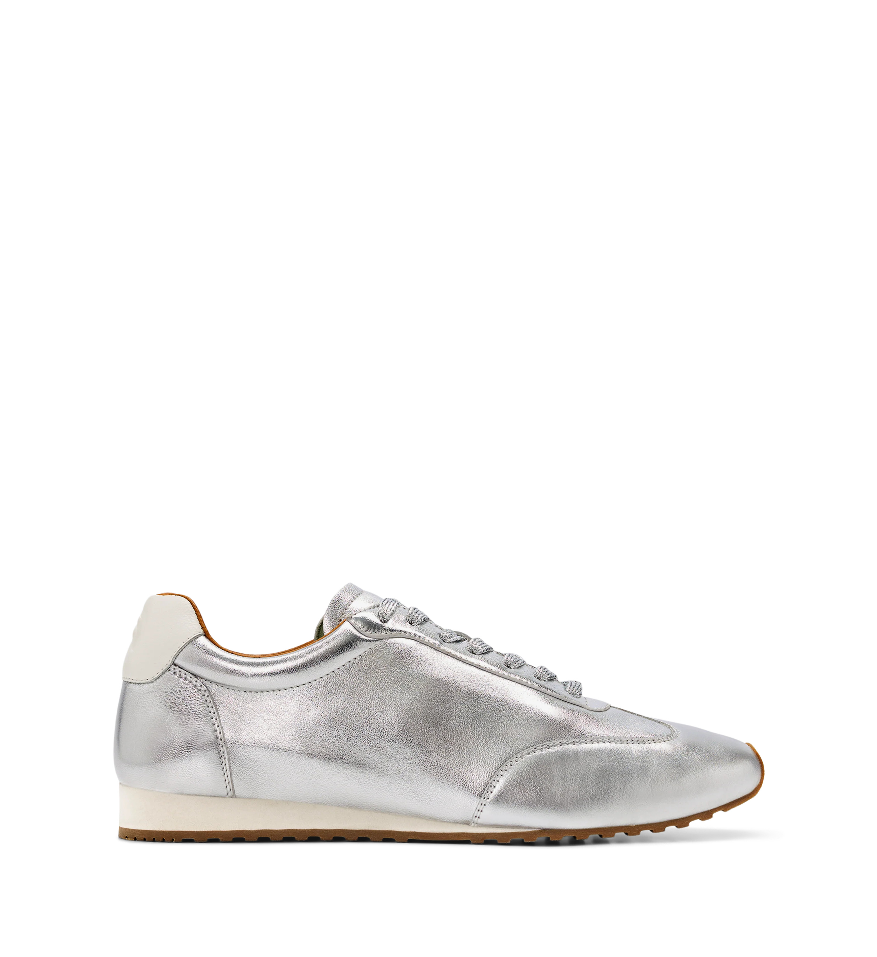 Gavia Silver leather Sneakers | Bared Footwear | Bared Footwear