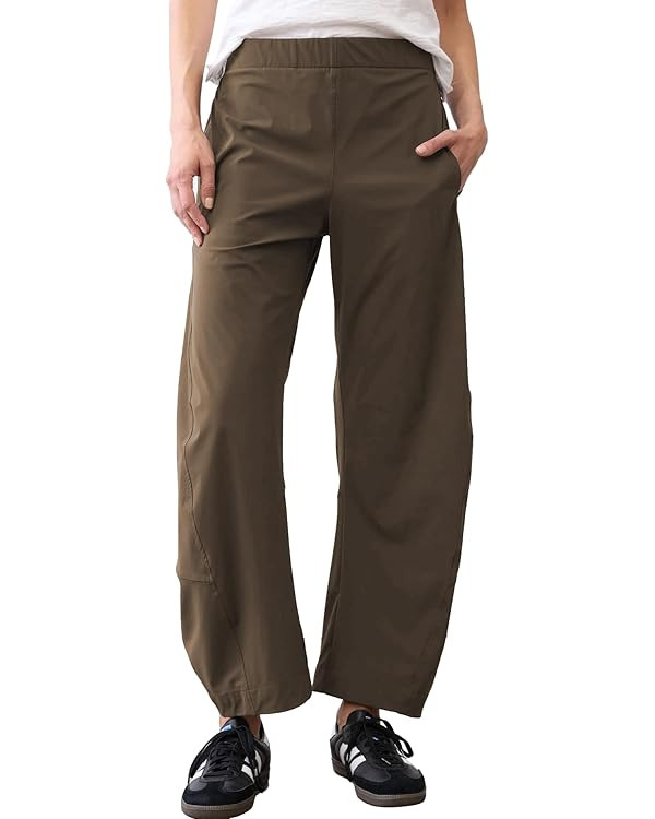 Womens Barrel Pants Wide Leg High Waisted Ankle Business Work Pants Travel Casual Trousers with P... | Amazon (US)
