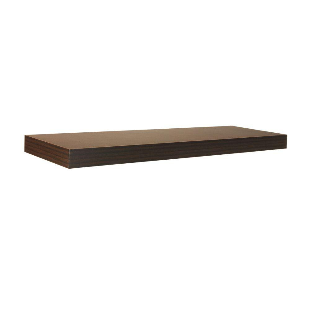 42 in. W x 10 in. D Floating Espresso Shelf | The Home Depot