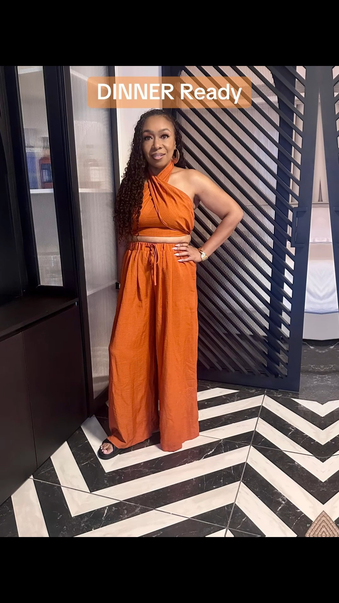 Dinner ready 🍊✨

Vacation mode looks good on me. A flowy two-piece set, curls, hoops, and a little confidence are all I packed for dinner tonight. 🤎

There’s something about a simple outfit in the perfect color that makes getting ready feel effortless.                 #VacationStyle #Over40Style #BirthdayVacation #ResortWear #MelaninPoppin #ExclusivelyKiba

#LTKTravel #LTKootd