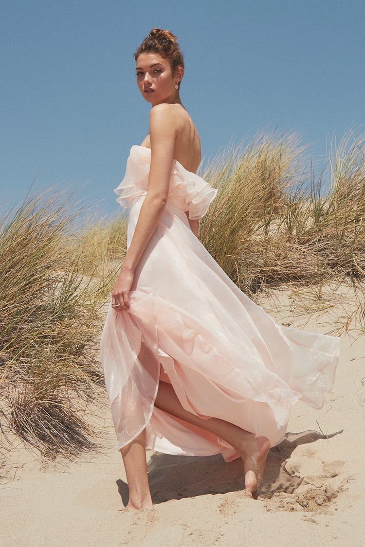 Sweet Passion Light Pink Organza Maxi Dress | Lulus