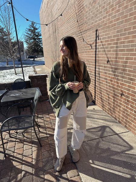 wearing small in crewneck
wearing small in baby tee 
barrel jeans, so comfy & love the fit, could size down! 

Winter outfit
Casual sprint outfit 
White jeans
Postpartum 

#LTKSeasonal