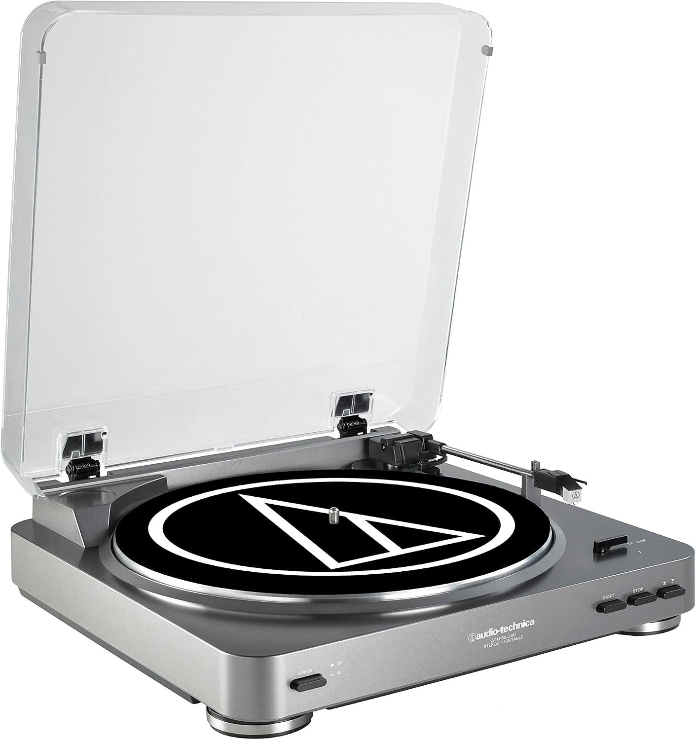 Audio-Technica AT-LP60-USB Fully Automatic Belt-Drive Stereo Turntable (USB & Analog), Silver | Amazon (US)