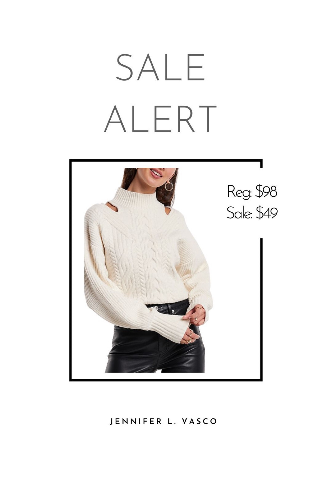 Cut out cable knit sweater from Express 50% off during the Black Friday Sale!

#LTKunder50 #LTKsalealert #LTKunder100