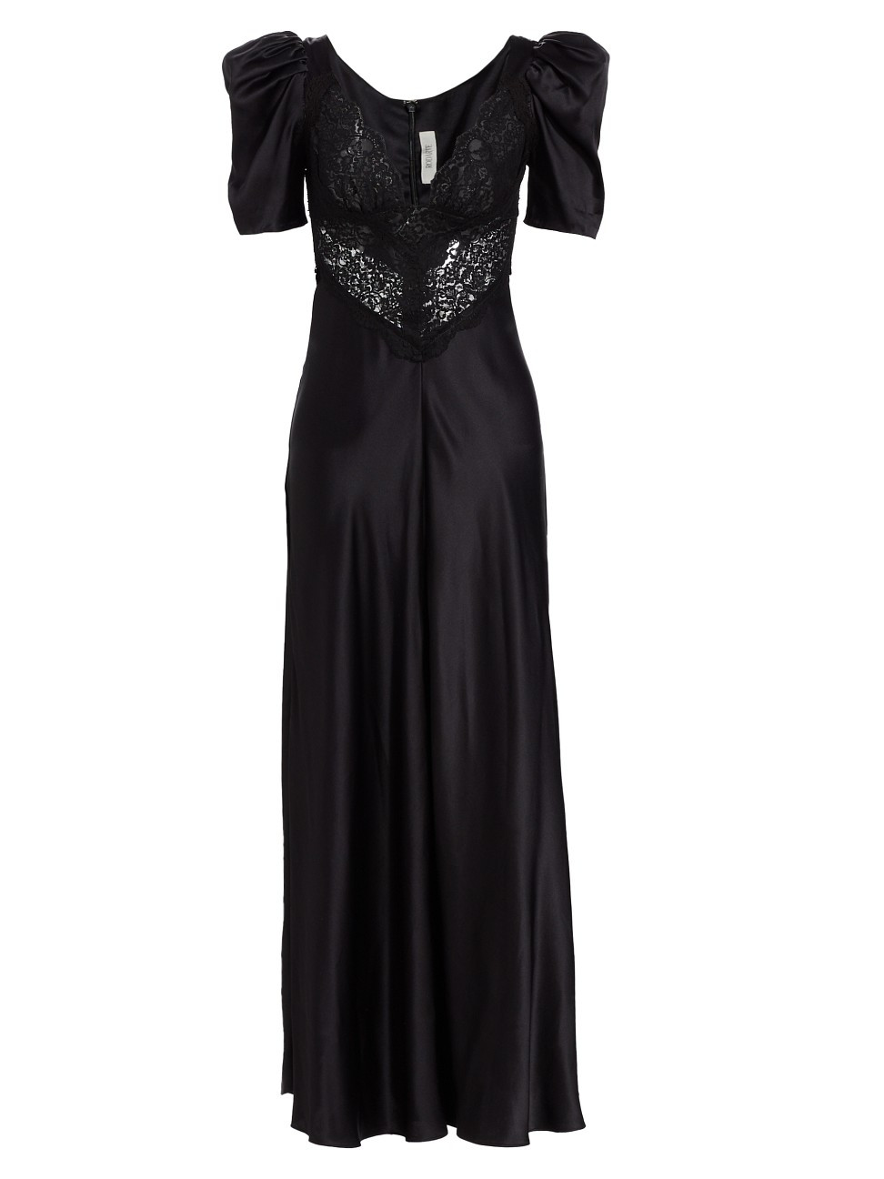 Women's Puff-Sleeve Silk & Lace Dress - Black - Size 6 - Black - Size 6 | Saks Fifth Avenue