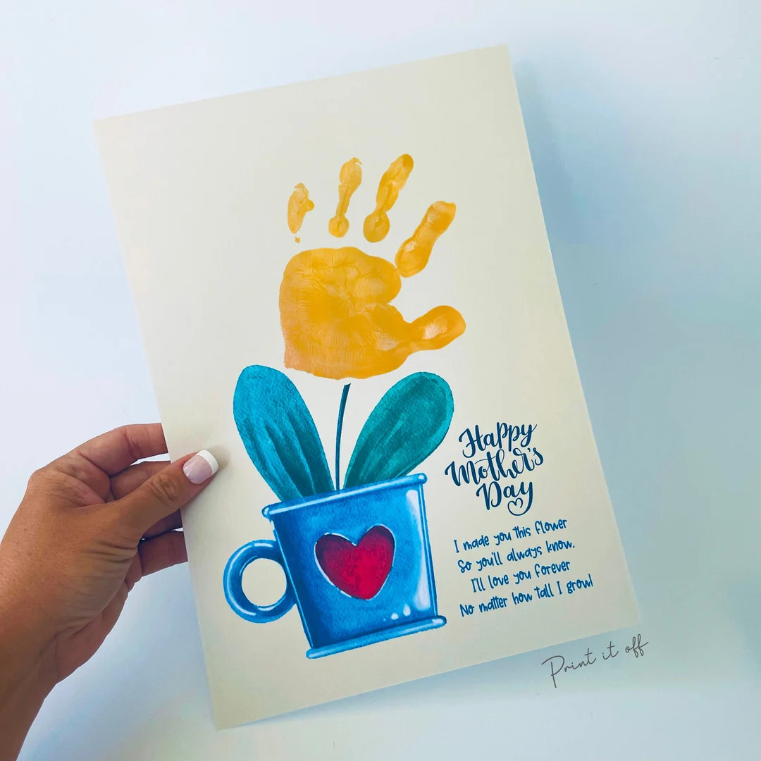 Mother's Day Flower / Handprint Hand Art Craft Mom Mum / Kids Baby Toddler / Activity Keepsake Gr... | Etsy (US)