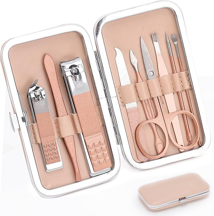 Amazon.com : 9 PCS Nail Clippers, ONEHERE Premium Manicure Set, Professional Grooming Gift Kit, P... | Amazon (US)