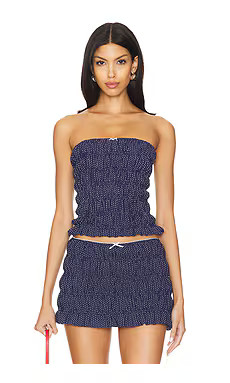 Frankies Bikinis Jolie Strapless Top in Dotty from Revolve.com | Revolve Clothing (Global)