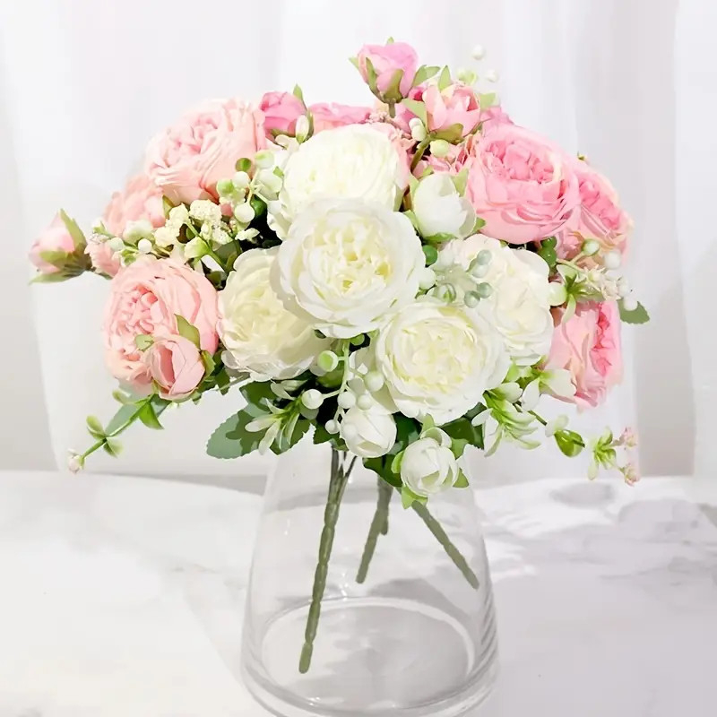 1pc Artificial Flowers Silk Peony Flowers Stem Diy   Plant Stem Wedding Office Party Home | Today... | Temu Affiliate Program