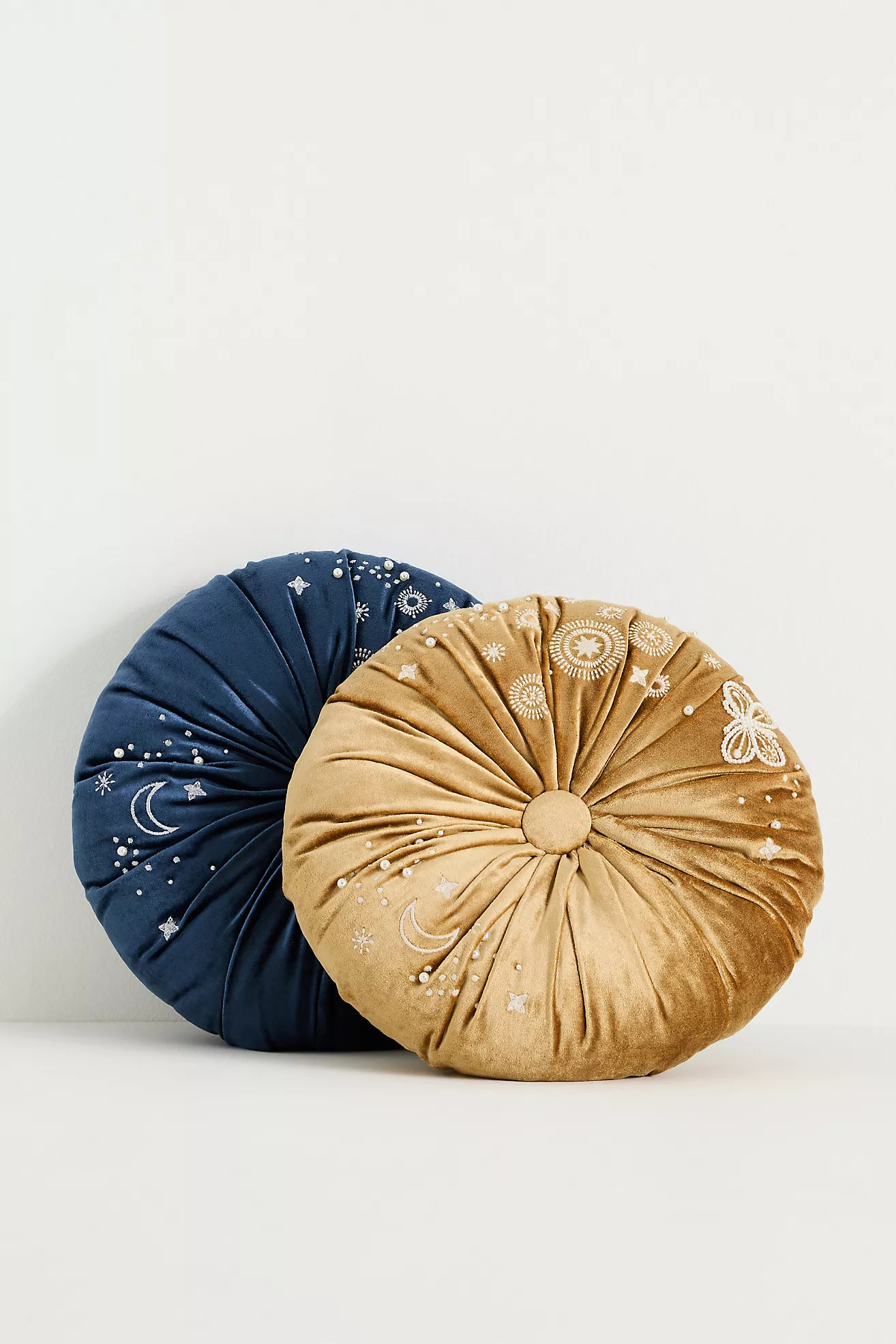 Clara Embroidered Velvet Pillow | Anthropologie (US)
