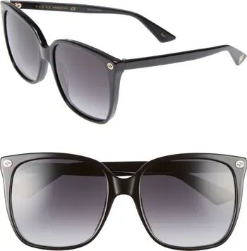 57mm Gradient Square Sunglasses | Nordstrom