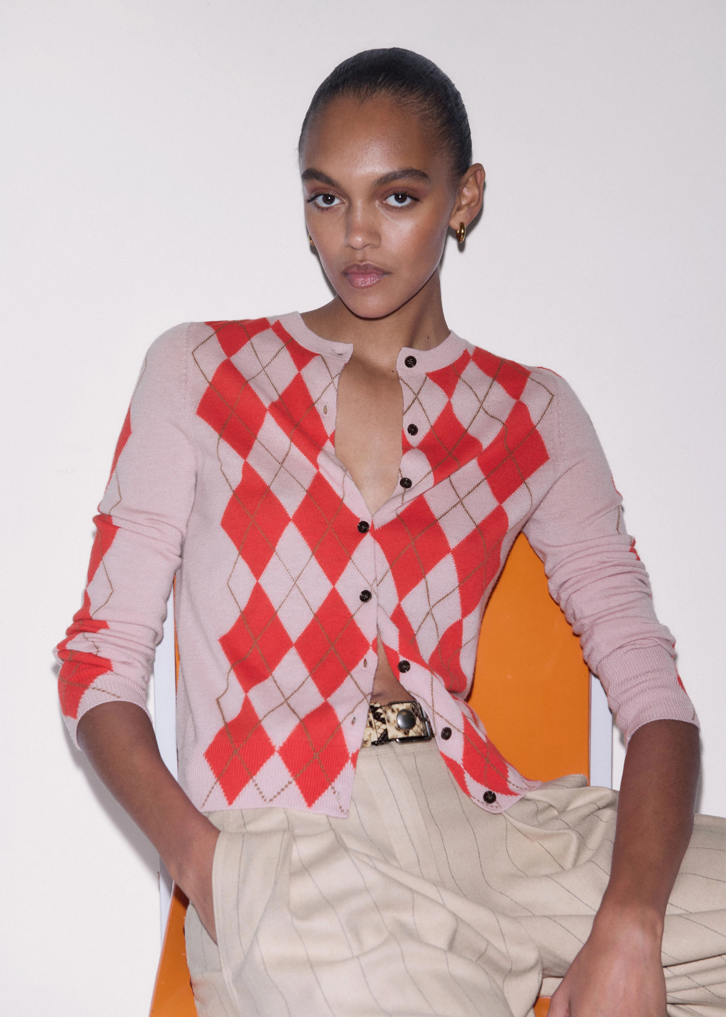 Argyle Slim Cardigan Merino + Cashmere | ME+EM Global (Excluding US)