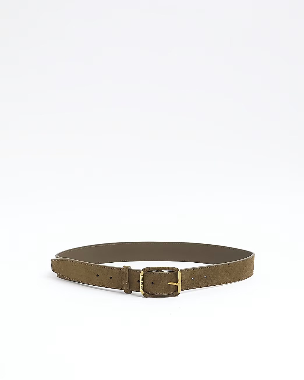 Khaki suedette buckle belt | River Island (UK & IE)
