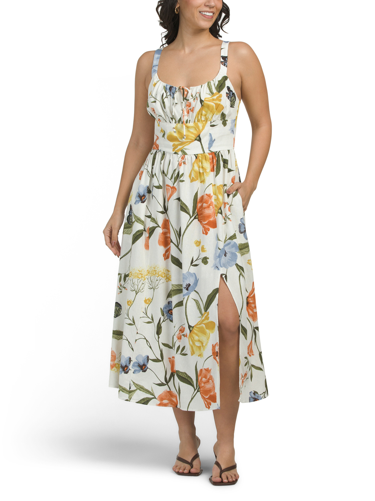 Linen Blend Maxi Dress | TJ Maxx