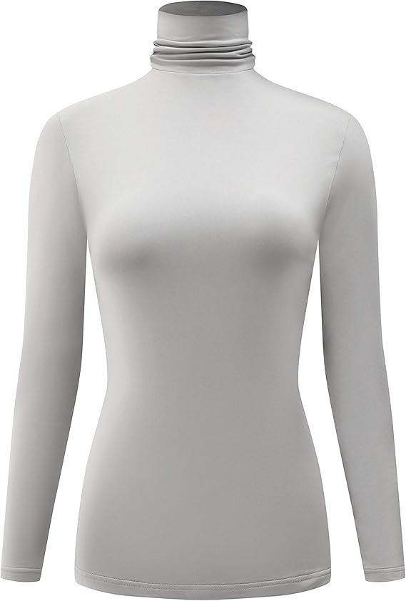 KLOTHO Casual Turtleneck Tops Lightweight Long Sleeve Soft Thermal Shirts for Women | Amazon (US)