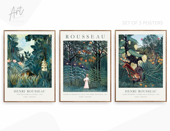 Botanical Tropical Set of 3 Aesthetic Wall Art Poster Prints Exhibition Gallery Paintings - Henri... | Etsy (US)