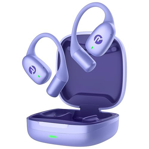Raycon Essential Open Ear Earbuds – Open Ear Headphones, Earbuds Wireless Bluetooth, Sweat & Water-Resistant Earphones, Running Headphones with Ultra-Lightweight Design, 36 Hours Battery Life (Purple) | Amazon (US)