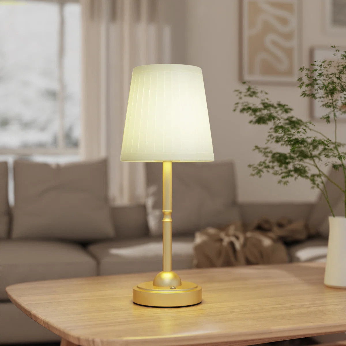 Cordlesss Table Lamp Rechargeable with 5200 mAh Large Battery,Color Temperature Adjustable Steple... | Wayfair North America