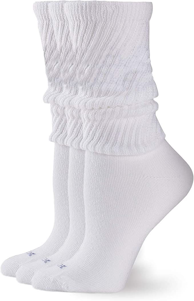 HUE Women's Slouch Socks, 3 Pack - Size 4-10 - Ladies Thick Soft Warm Cotton Socks | Amazon (US)