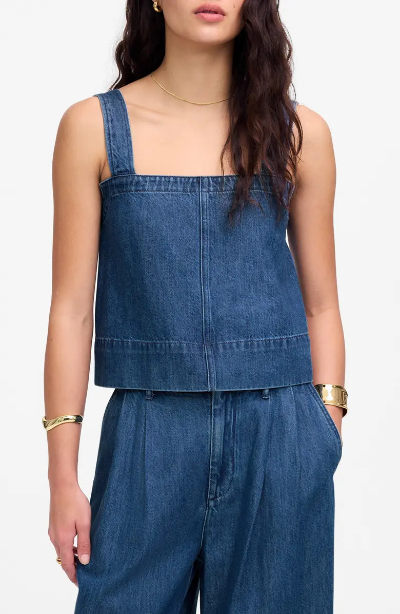 Square Neck Denim Crop Tank | Nordstrom