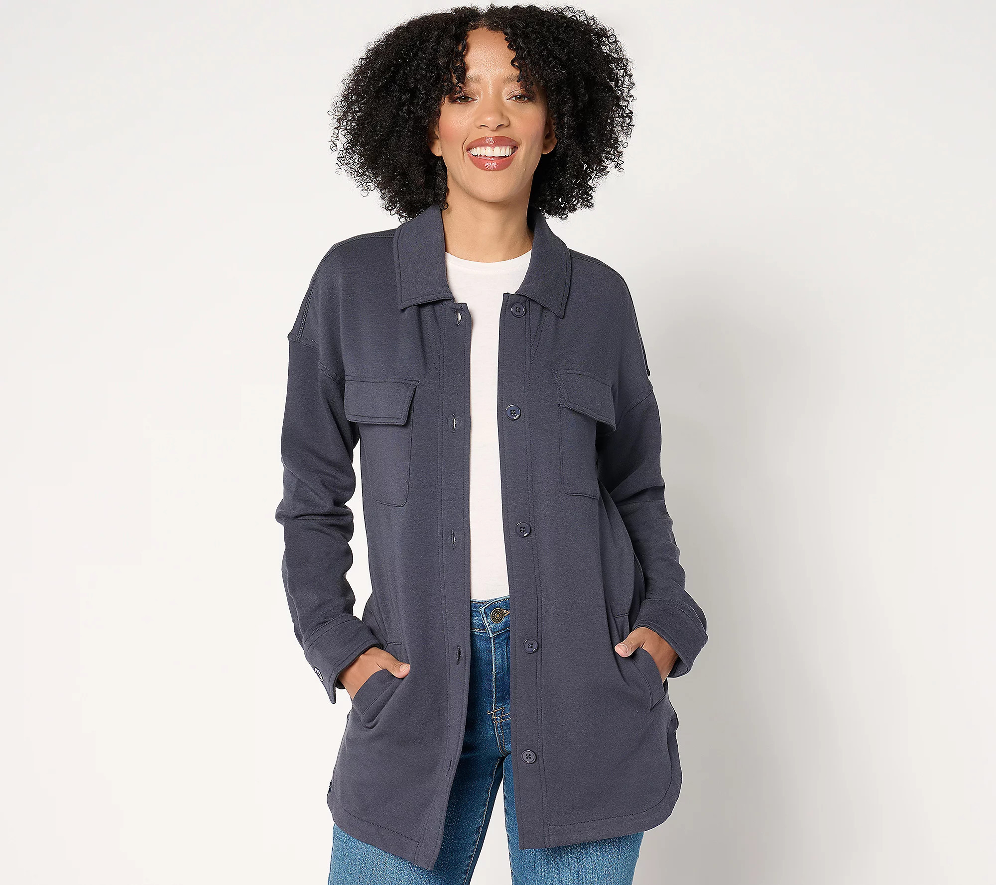 As Is Barefoot Dreams Malibu Collection Brush Luxe Jacket | QVC