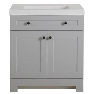 Glacier Bay Everdean 30.50 in. W x 18.75 in. D Bath Vanity in Pearl Gray with Cultured Marble Van... | The Home Depot