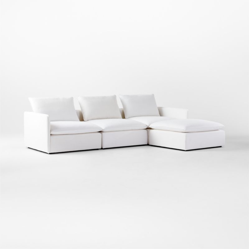 Lumin 4-Piece Modular Snow White Performance Fabric Sectional Sofa + Reviews | CB2 | CB2