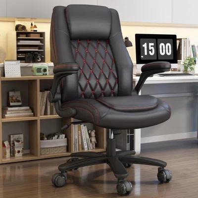 Lindi Executive Office Chair, Big and Tall Office Chairs for Heavy People 400lbs Wide Seat, High Back Leather Office Chair Lumbar Support with Adjusta | Wayfair North America