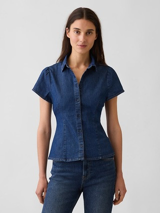 Denim Cap-Sleeve Shirt | Gap (US)