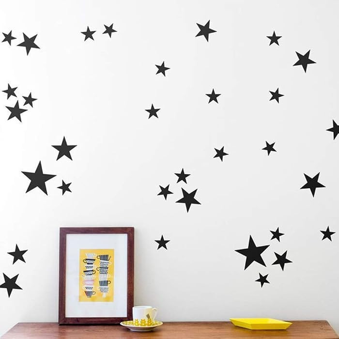 110Pcs Stars Wall Decal Vinyl Sticker, Removable Children Kids Art DIY Sticker Mural for Boy Girl... | Amazon (US)