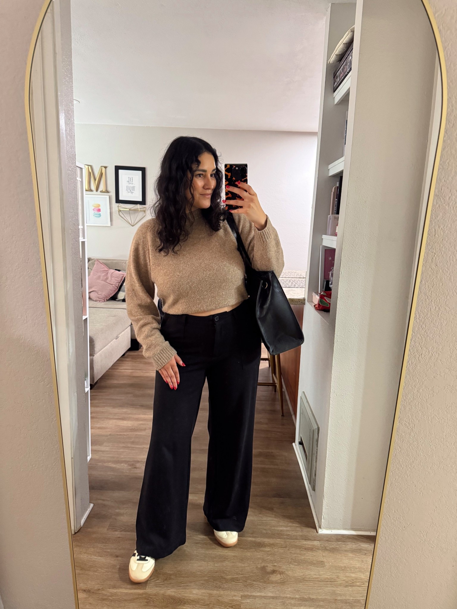 Neutral cropped sweater styled with black wide leg pants for a comfy but put together outfit. Effortless, cozy, and easy to wear all day 🤍☕️

Sweater // M
Pants // L
Sneakers // 8

#LTKootd #LTKOver40 #LTKFindsUnder50