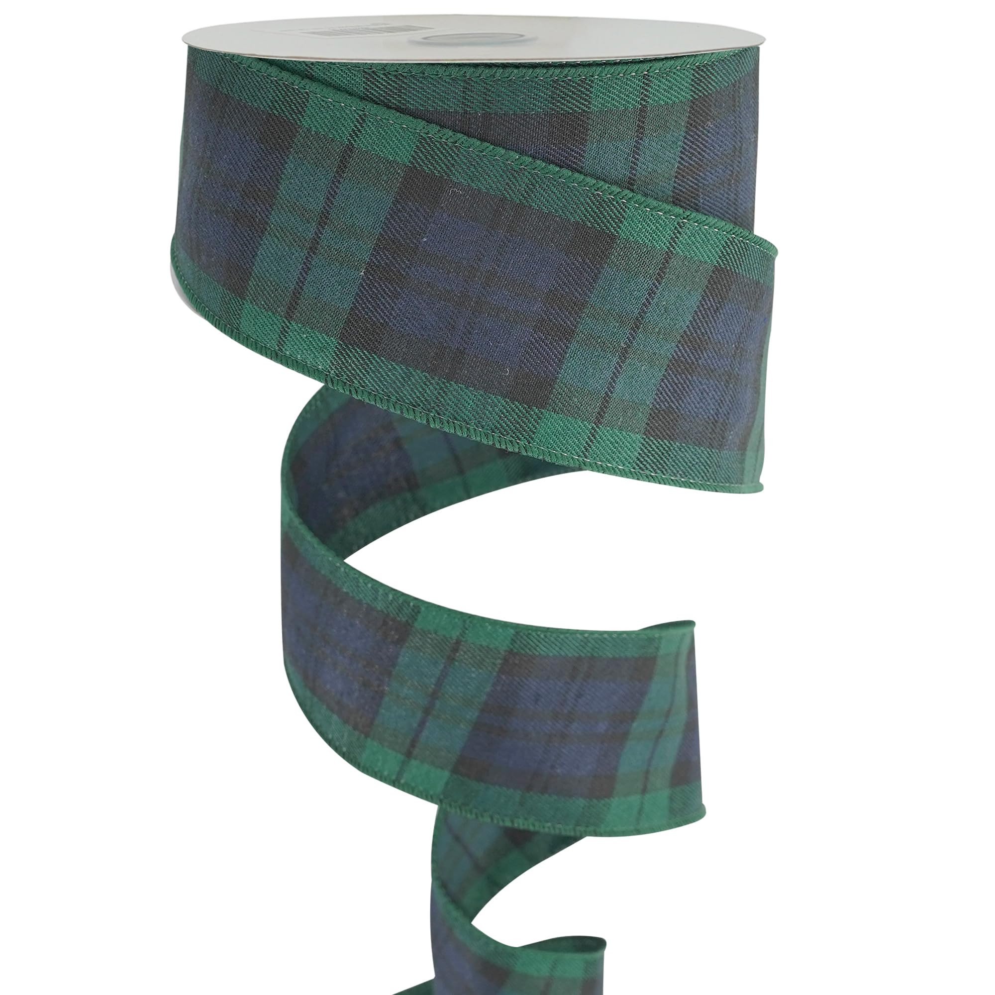 MEEDEE Blue and Green Plaid Ribbon 2.5 Inch Buffalo Plaid Wired Ribbon 2.5 Inch Navy and Green Pl... | Amazon (US)